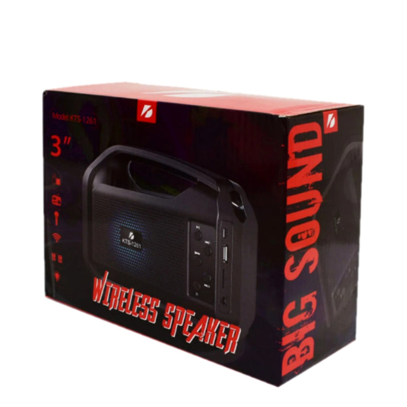 KTS-1261 3 Inch Outdoor FM Radio Support MP3 LED Torch Light Solar Wireless Portable Speaker