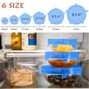 6 pcs Silicone Stretch Lids Universal Lid Silicone Bowl Pot Lid Silicone Cover Pan Cooking Food Fresh Cover Microwave Cover