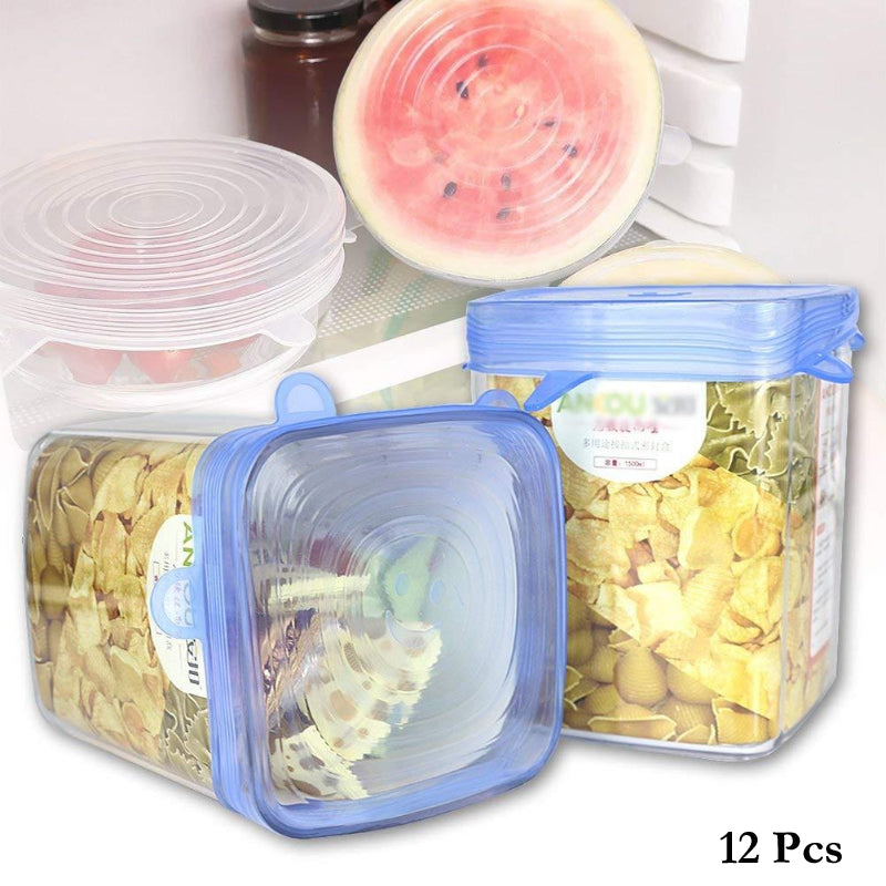 6 pcs Silicone Stretch Lids Universal Lid Silicone Bowl Pot Lid Silicone Cover Pan Cooking Food Fresh Cover Microwave Cover