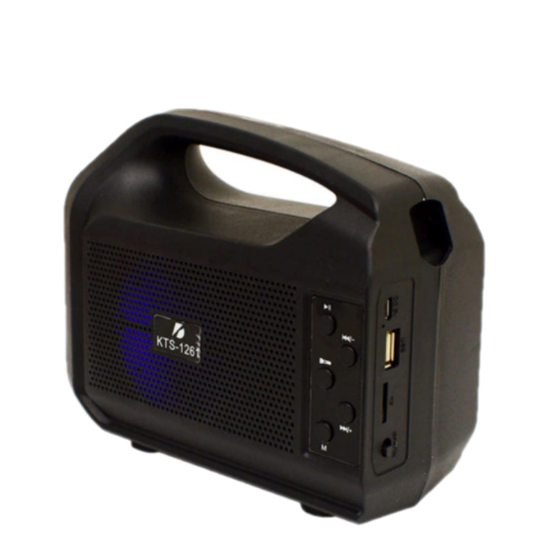 KTS-1261 3 Inch Outdoor FM Radio Support MP3 LED Torch Light Solar Wireless Portable Speaker