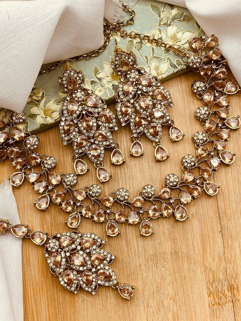 Antique Polish Leaf Necklace set-2525