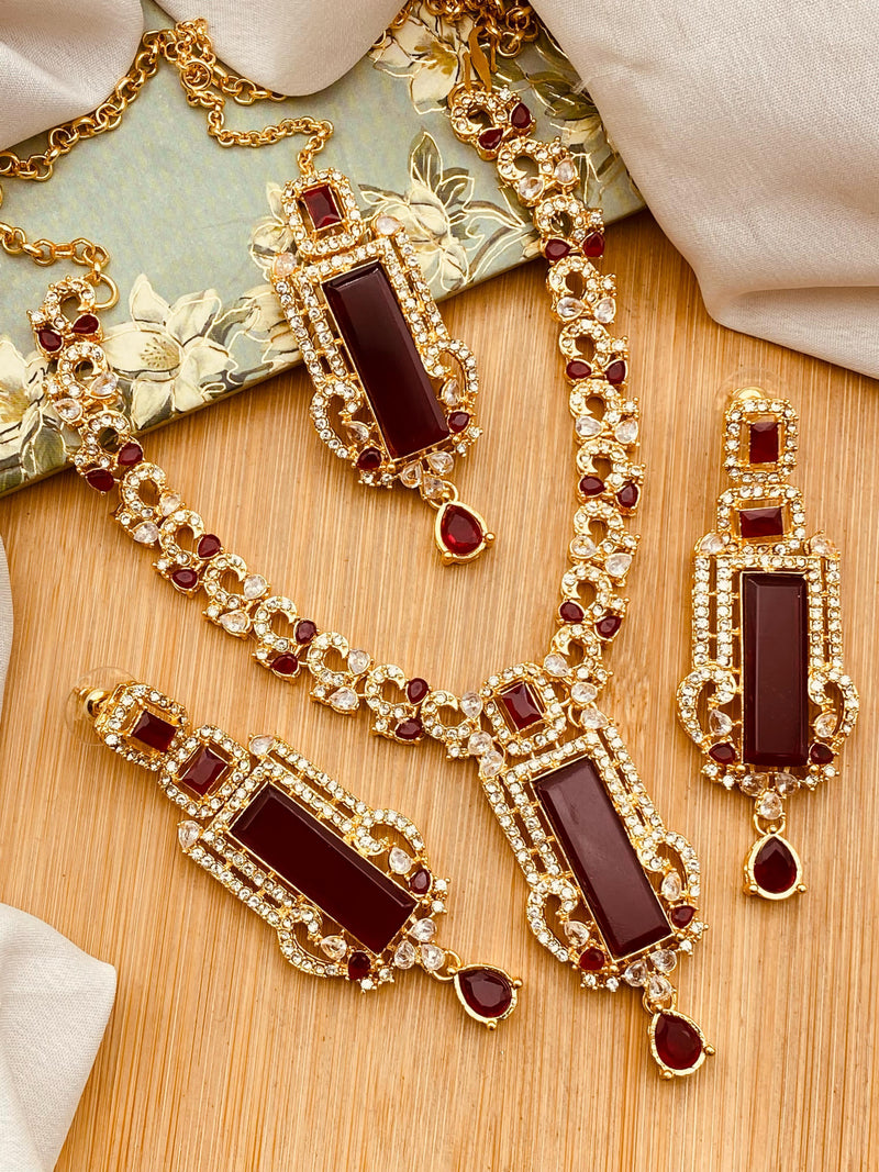 BISMA zarcon Necklace set-2818-Golden