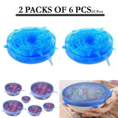 6 pcs Silicone Stretch Lids Universal Lid Silicone Bowl Pot Lid Silicone Cover Pan Cooking Food Fresh Cover Microwave Cover